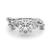 Opulent Rd & Mq Round Diamond Engagement Ring in 10K/14K gold and platinum with certified lab-grown or natural diamonds