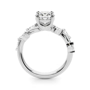 Opulent Rd & Mq Round Diamond Engagement Ring in 10K/14K gold and platinum with certified lab-grown or natural diamonds