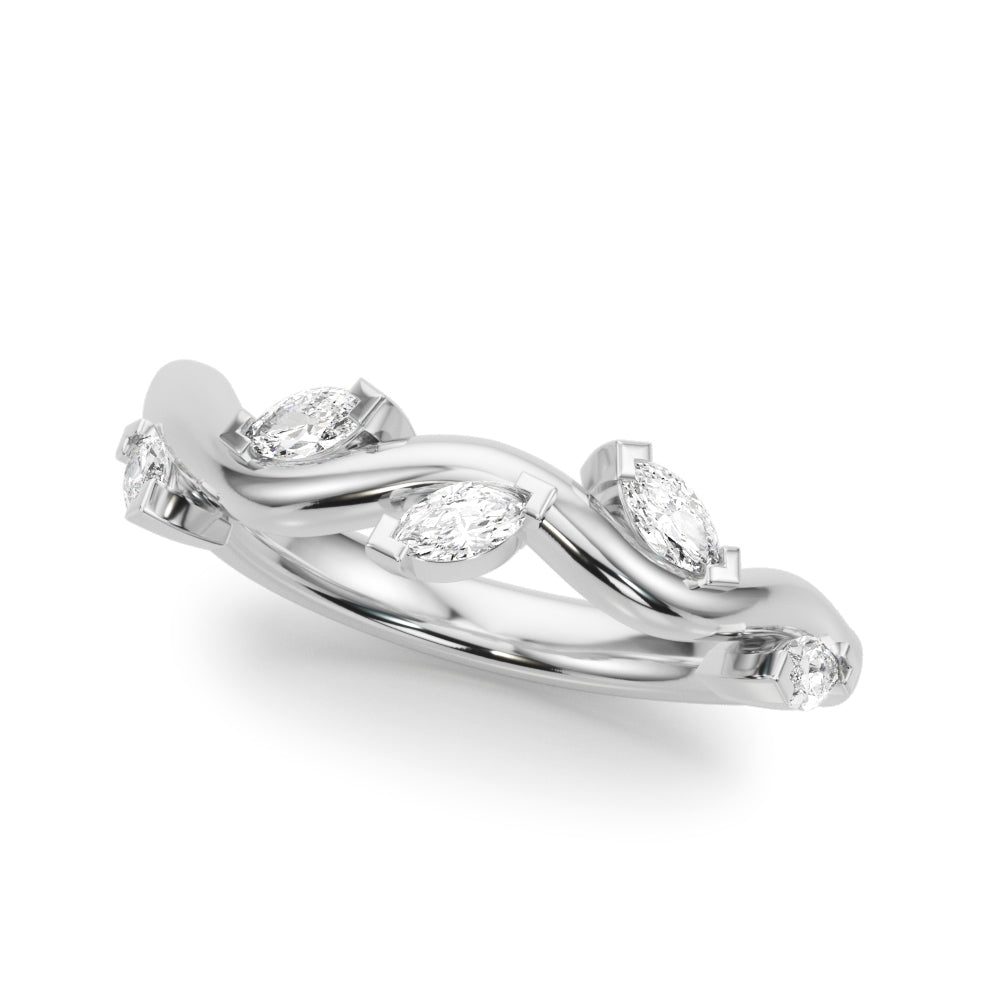 Nature Inspired Half Eternity Ring in Gold & Platinum