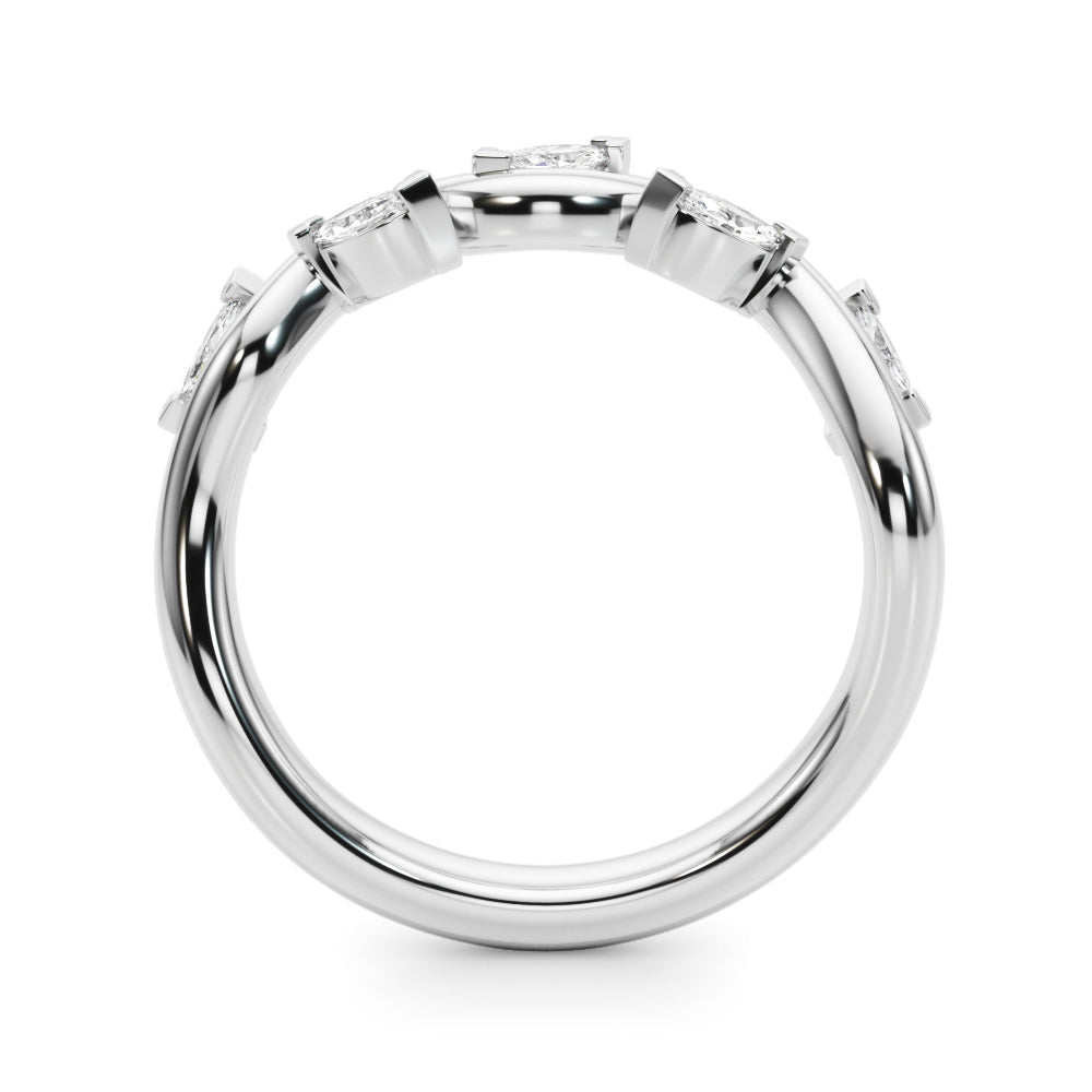 Nature Inspired Half Eternity Ring in Gold & Platinum