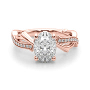 Celestial Oval Center Oval Diamond Engagement Ring in 10K/14K gold and platinum with certified lab-grown or natural diamonds