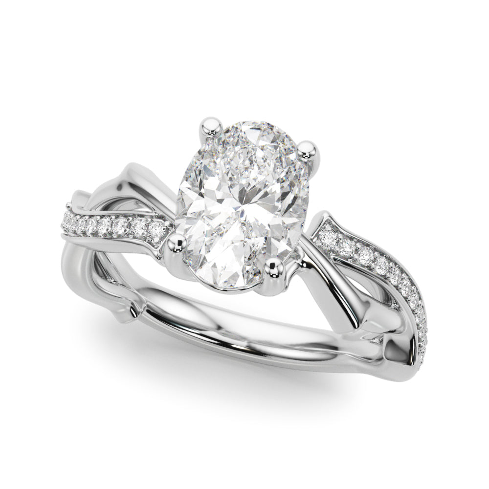 Celestial Oval Center Oval Diamond Engagement Ring in 10K/14K gold and platinum with certified lab-grown or natural diamonds