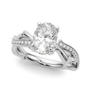 Celestial Oval Center Oval Diamond Engagement Ring in 10K/14K gold and platinum with certified lab-grown or natural diamonds