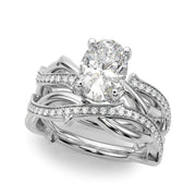 Celestial Oval Center Oval Diamond Engagement Ring in 10K/14K gold and platinum with certified lab-grown or natural diamonds