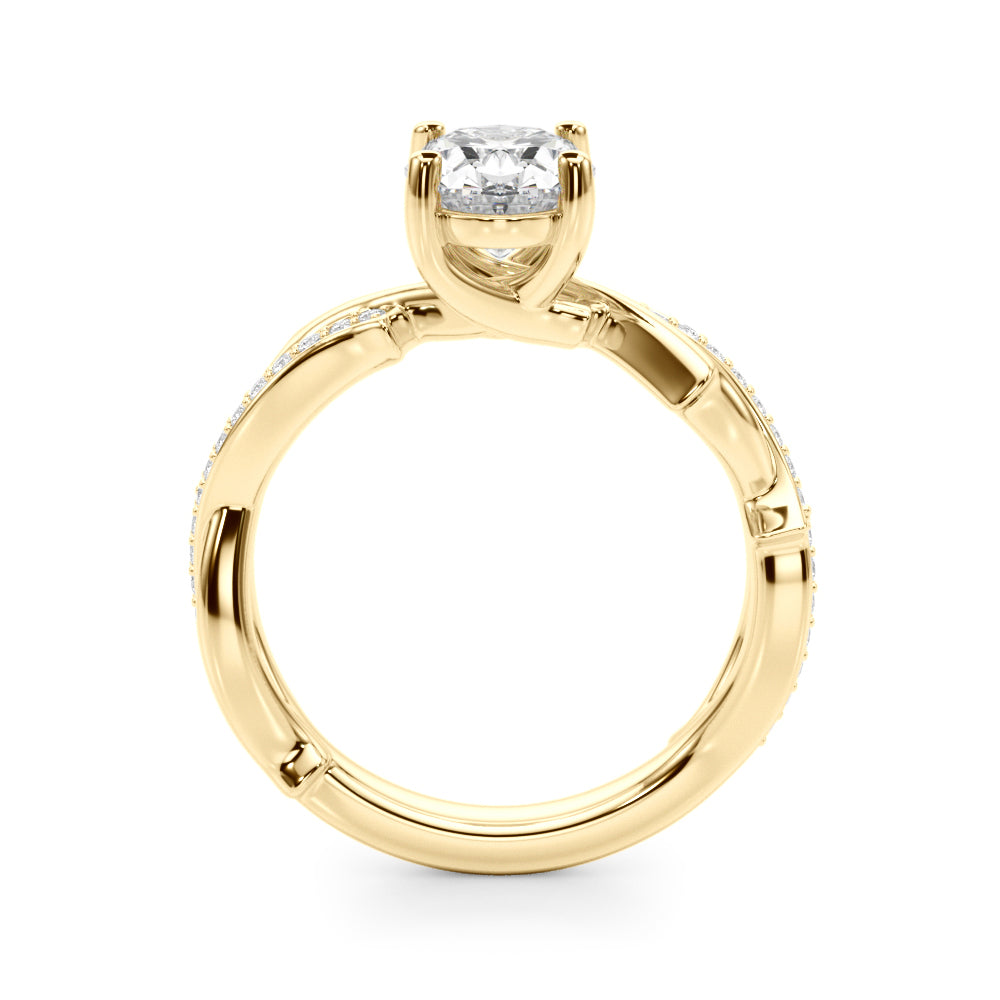 Celestial Oval Center Oval Diamond Engagement Ring in 10K/14K gold and platinum with certified lab-grown or natural diamonds