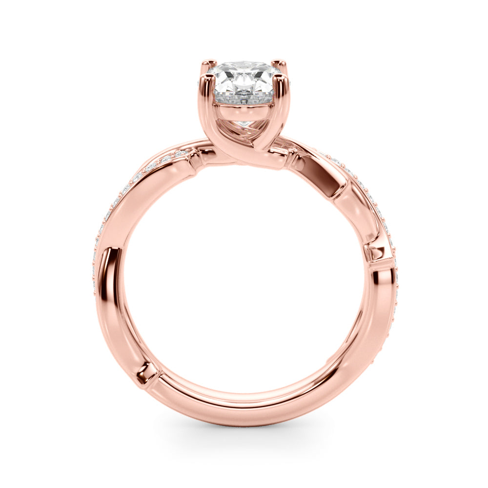 Celestial Oval Center Oval Diamond Engagement Ring in 10K/14K gold and platinum with certified lab-grown or natural diamonds