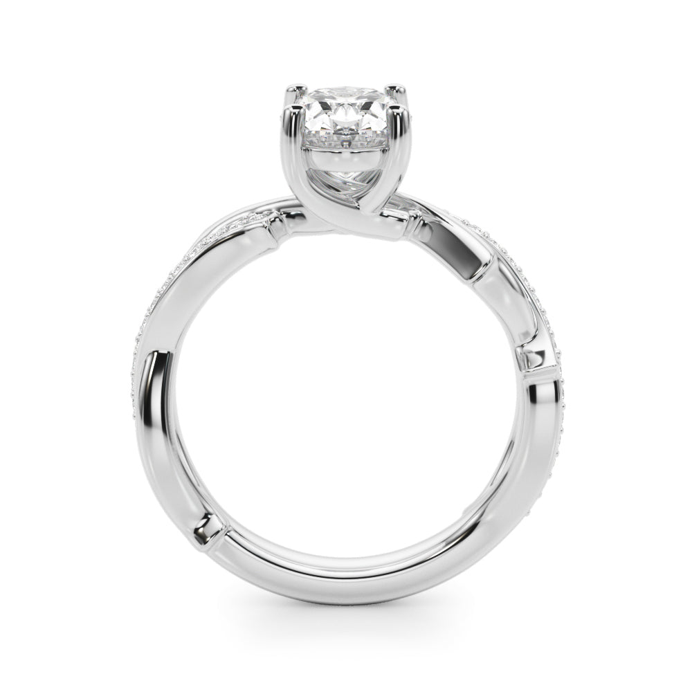 Celestial Oval Center Oval Diamond Engagement Ring in 10K/14K gold and platinum with certified lab-grown or natural diamonds