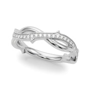 Nature Inspired Half Eternity Ring in Gold & Platinum