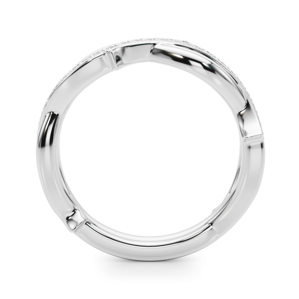 Nature Inspired Half Eternity Ring in Gold & Platinum
