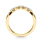Alternating Round & Marquise Curved Half Eternity Ring in Gold & Platinum