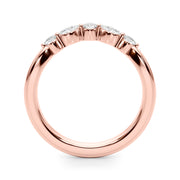 Alternating Round & Marquise Curved Half Eternity Ring in Gold & Platinum