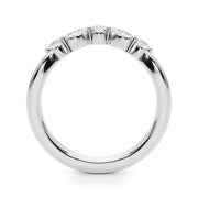 Alternating Round & Marquise Curved Half Eternity Ring in Gold & Platinum