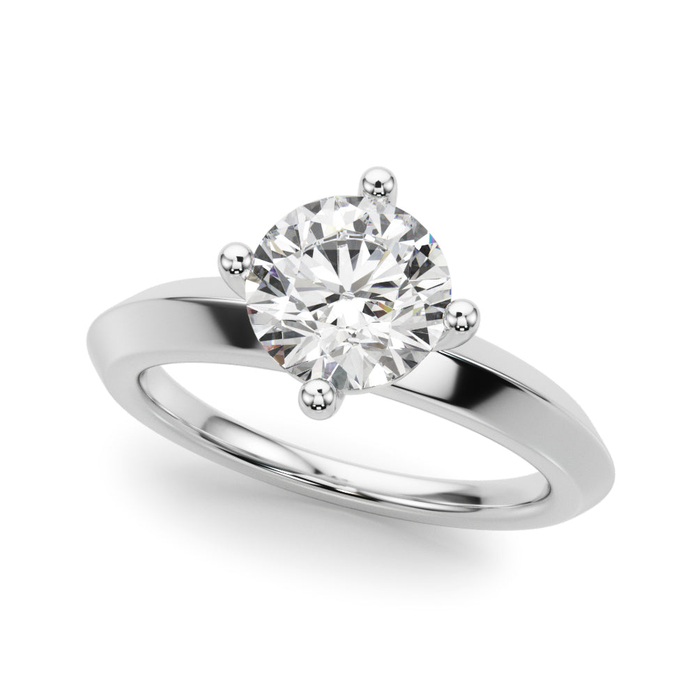 Romantic Ov Center Mq & Rd Sides Oval Diamond Engagement Ring â€” 10K/14K Gold & Platinum