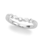 Alternating Round & Marquise Half Eternity Ring in Gold & Platinum