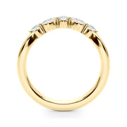 Alternating Round & Marquise Half Eternity Ring in Gold & Platinum
