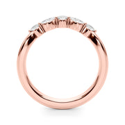 Alternating Round & Marquise Half Eternity Ring in Gold & Platinum