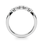 Alternating Round & Marquise Half Eternity Ring in Gold & Platinum