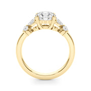 Graceful Rd Center Mq & Rd Sides Round Diamond Engagement Ring in 10K/14K gold and platinum with certified lab-grown or natural diamonds