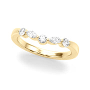 Alternating Round & Marquise Half Eternity Ring in 10K/14K gold and platinum with certified lab-grown or natural diamonds