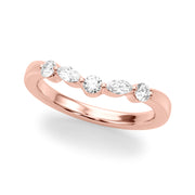 Alternating Round & Marquise Half Eternity Ring in Gold & Platinum