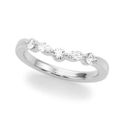 Alternating Round & Marquise Half Eternity Ring in Gold & Platinum