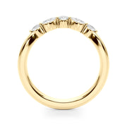 Alternating Round & Marquise Half Eternity Ring in Gold & Platinum
