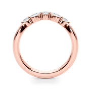 Alternating Round & Marquise Half Eternity Ring in Gold & Platinum