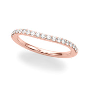 Curved Diamond Half Eternity Ring in Gold & Platinum