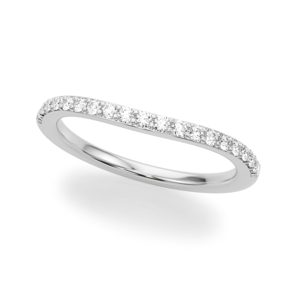 Curved Diamond Half Eternity Ring in Gold & Platinum