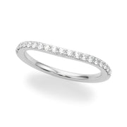 Curved Diamond Half Eternity Ring in Gold & Platinum