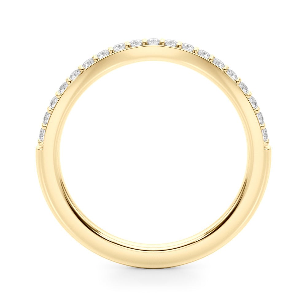 Curved Diamond Half Eternity Ring in Gold & Platinum