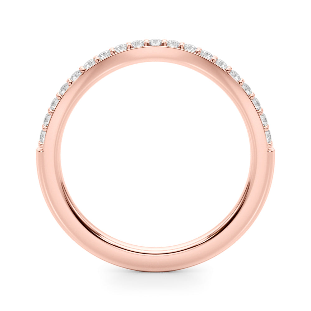 Curved Diamond Half Eternity Ring in Gold & Platinum