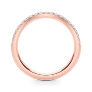 Curved Diamond Half Eternity Ring in Gold & Platinum