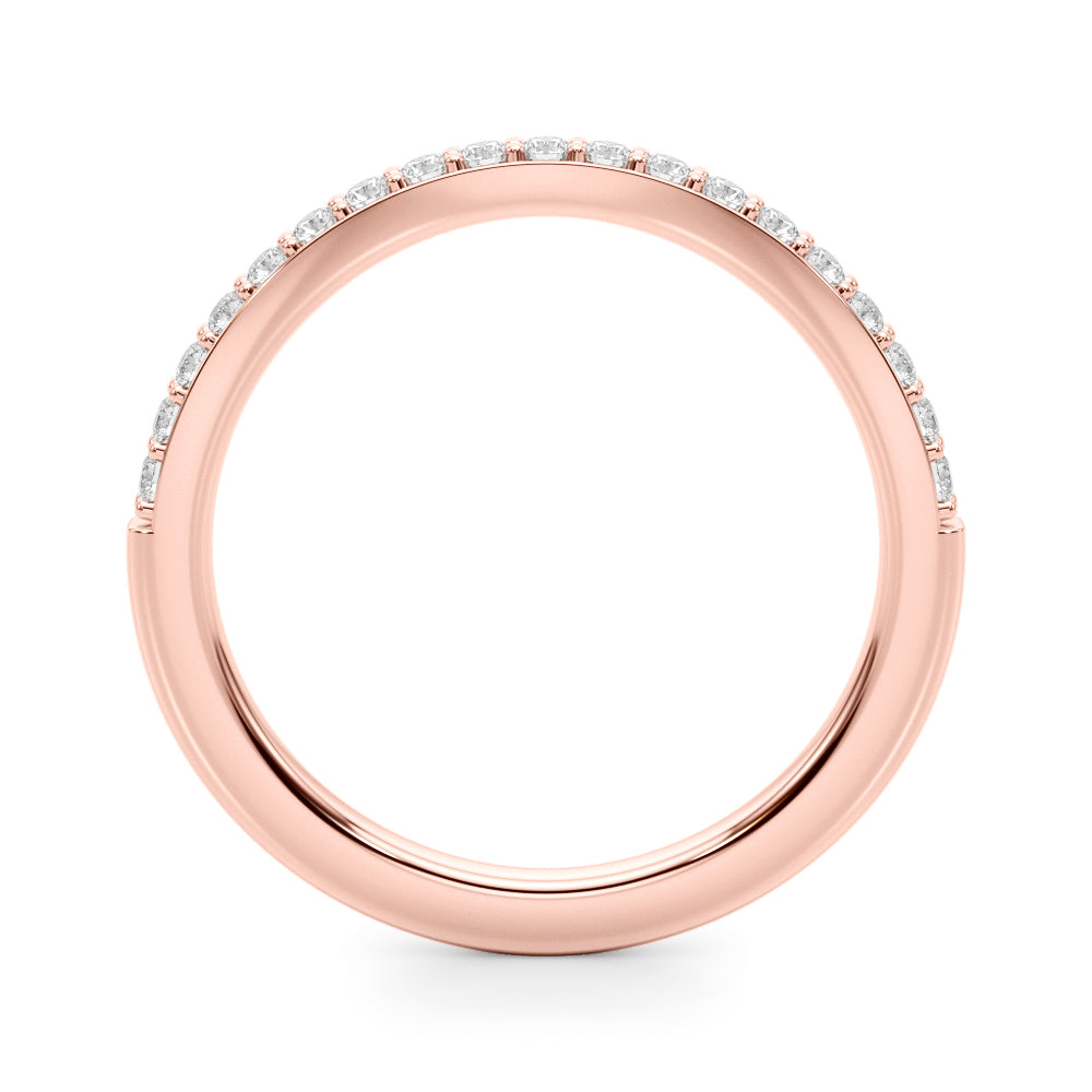 Curved Half Eternity Ring in Gold & Platinum