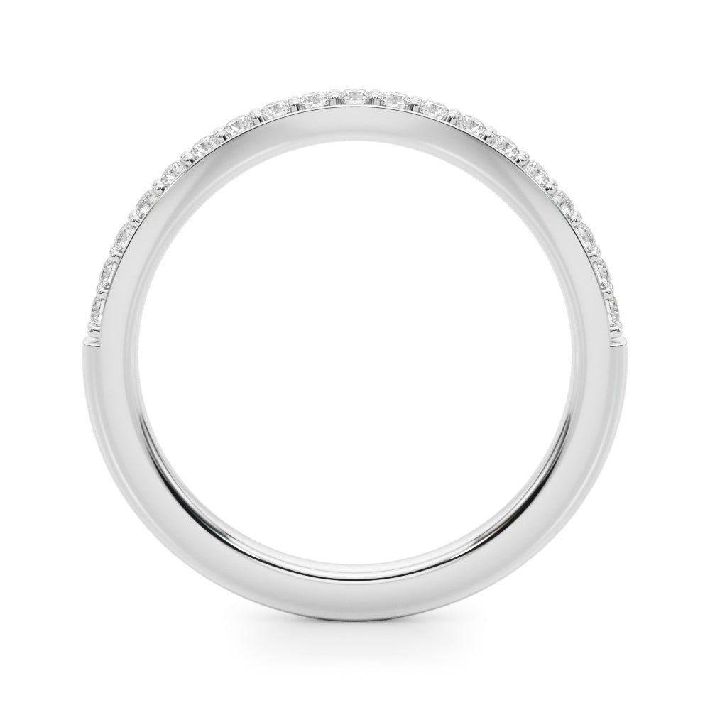 Curved Half Eternity Ring in Gold & Platinum