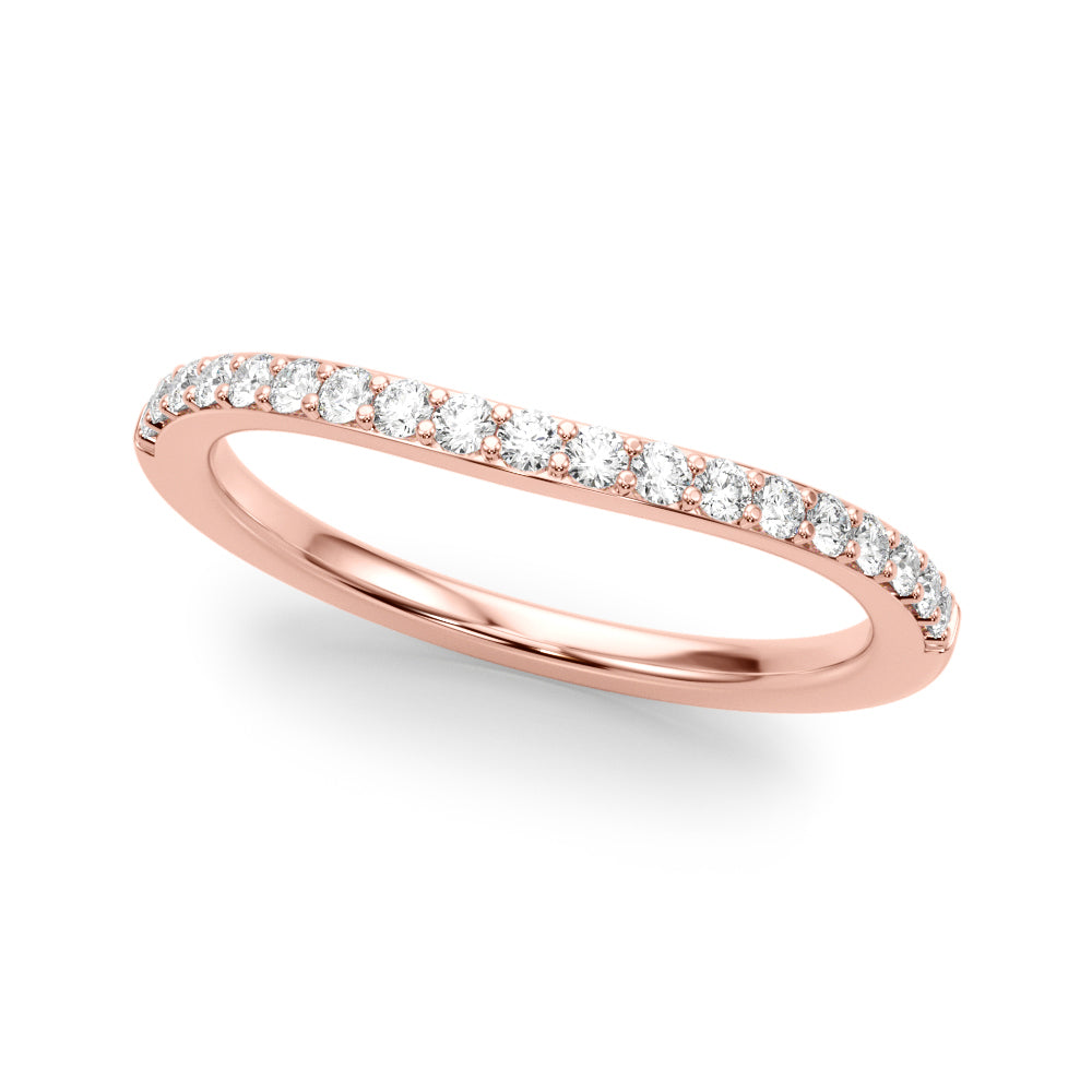 Curved Half Eternity Ring in Gold & Platinum