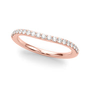 Curved Half Eternity Ring in Gold & Platinum