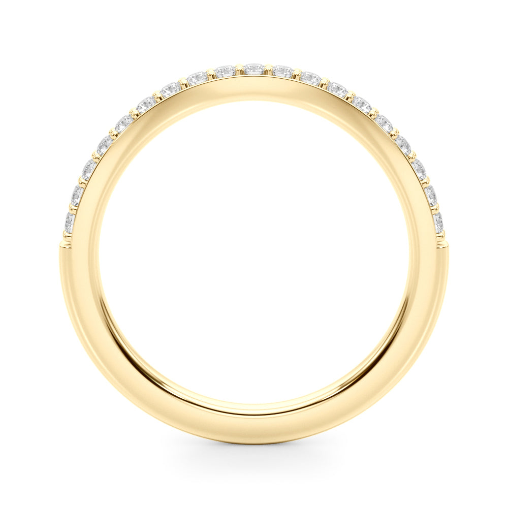 Curved Half Eternity Ring in Gold & Platinum