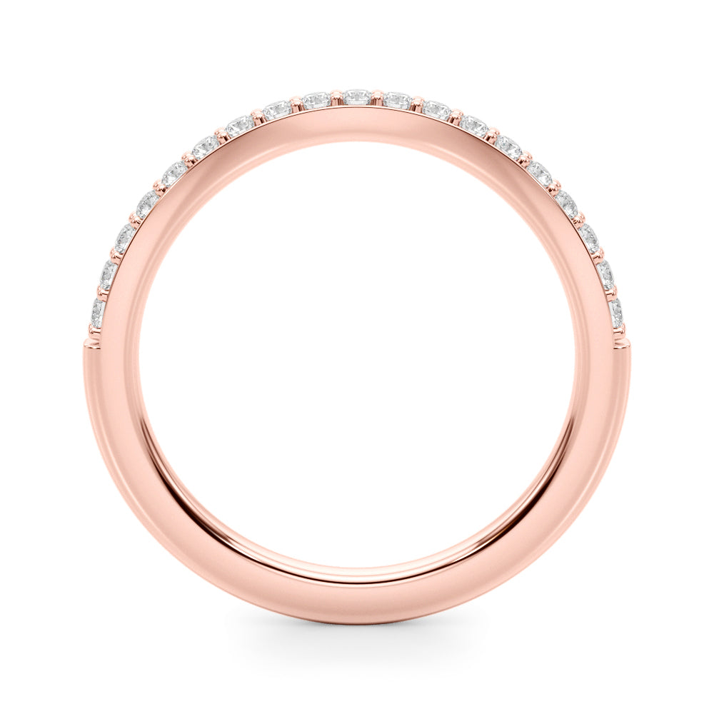 Curved Half Eternity Ring in Gold & Platinum