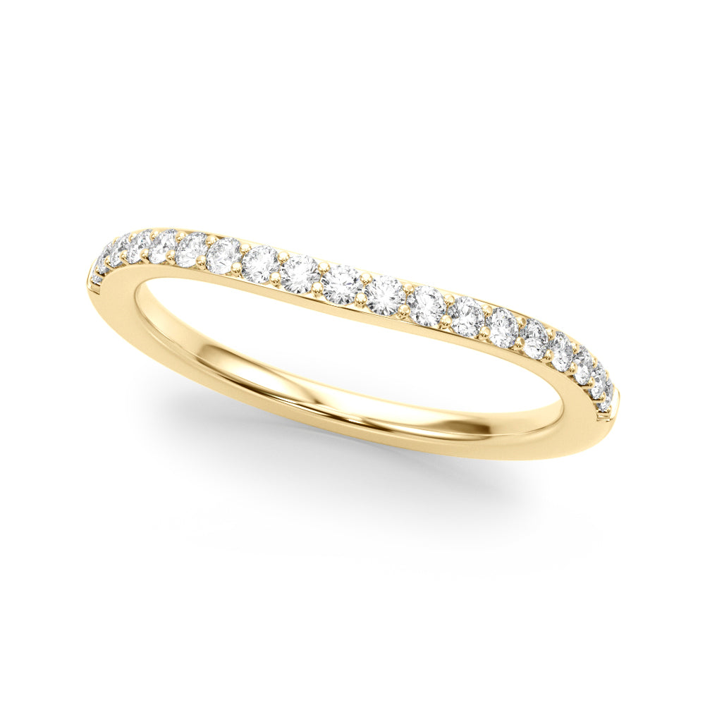 Curved Half Eternity Ring in 10K/14K gold and platinum with certified lab-grown or natural diamonds