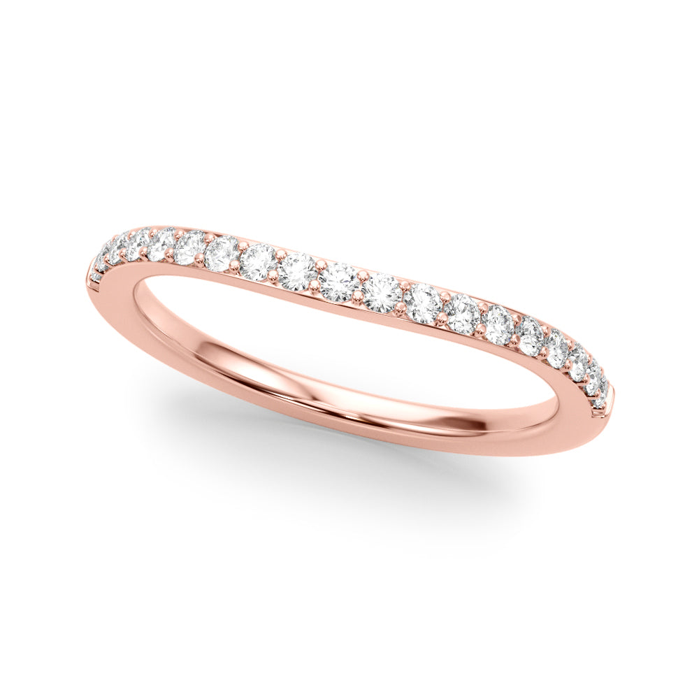 Curved Half Eternity Ring in Gold & Platinum