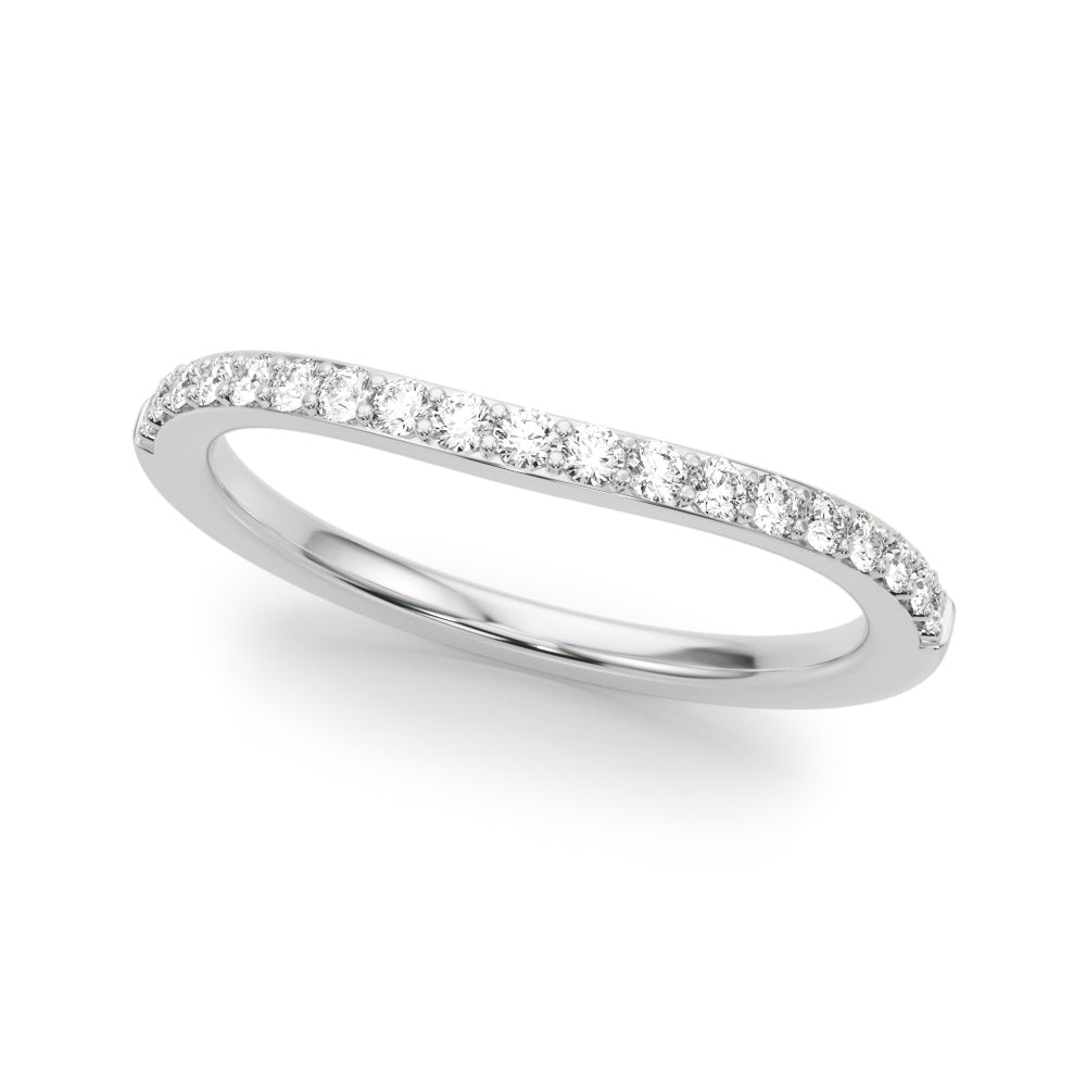 Curved Half Eternity Ring in Gold & Platinum