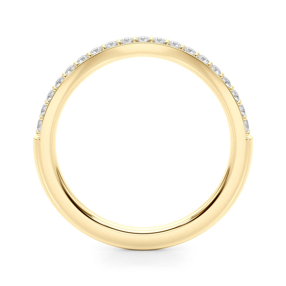 Curved Half Eternity Ring in Gold & Platinum