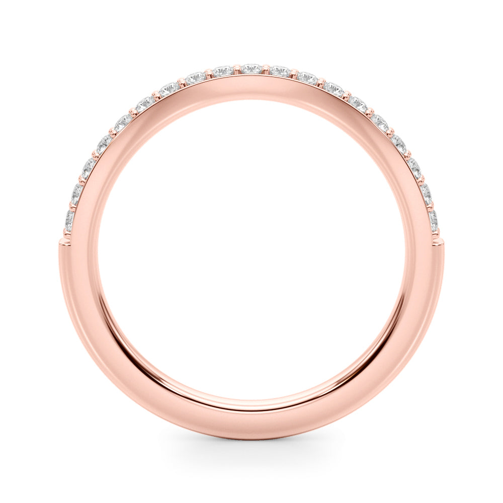 Curved Half Eternity Ring in Gold & Platinum