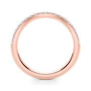 Curved Half Eternity Ring in Gold & Platinum