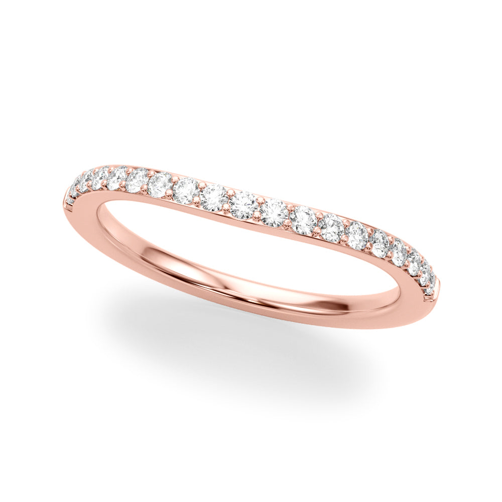 Curved Half Eternity Ring in Gold & Platinum