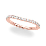 Curved Half Eternity Ring in Gold & Platinum