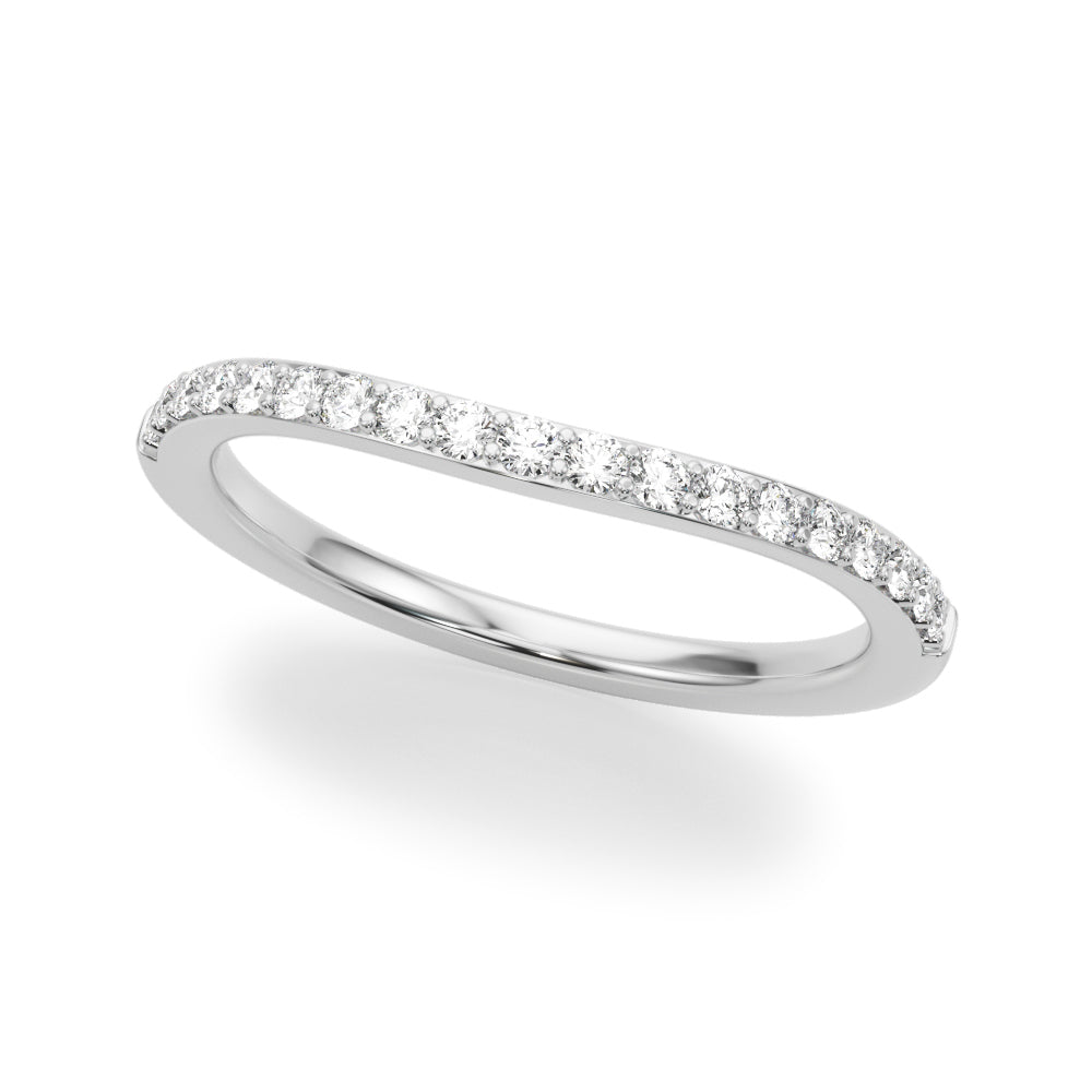 Curved Half Eternity Ring in Gold & Platinum