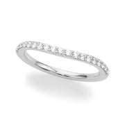 Curved Half Eternity Ring in Gold & Platinum