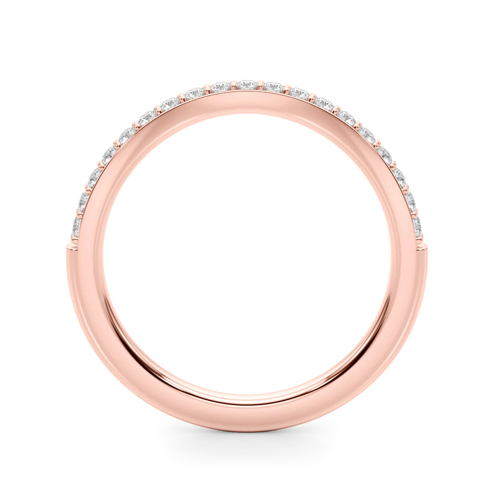 Curved Half Eternity Ring in Gold & Platinum